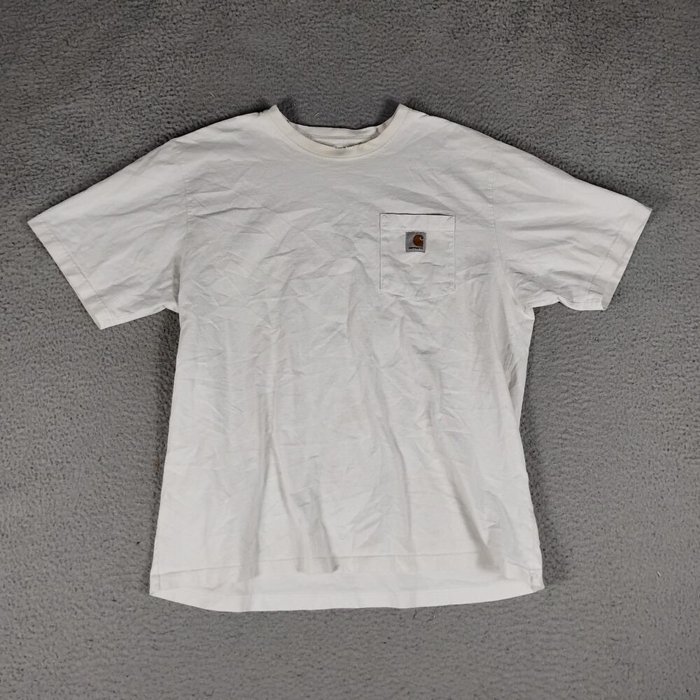 Carhartt Loose Fit T Shirt Mens XL White Logo Crew Neck Casual Workwear Rugged
